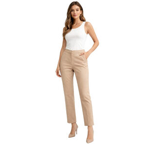 Zara neutral sz M mid rise neitral old money dress pants cropped proffesional